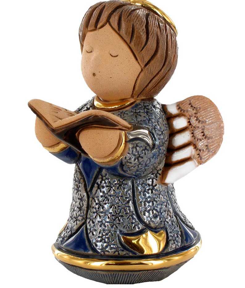ANGEL SINGING WITH BOOK, BLUE